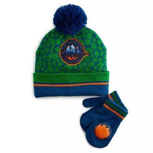 Kids Jurassic World Beanie Hat Mitten glove set